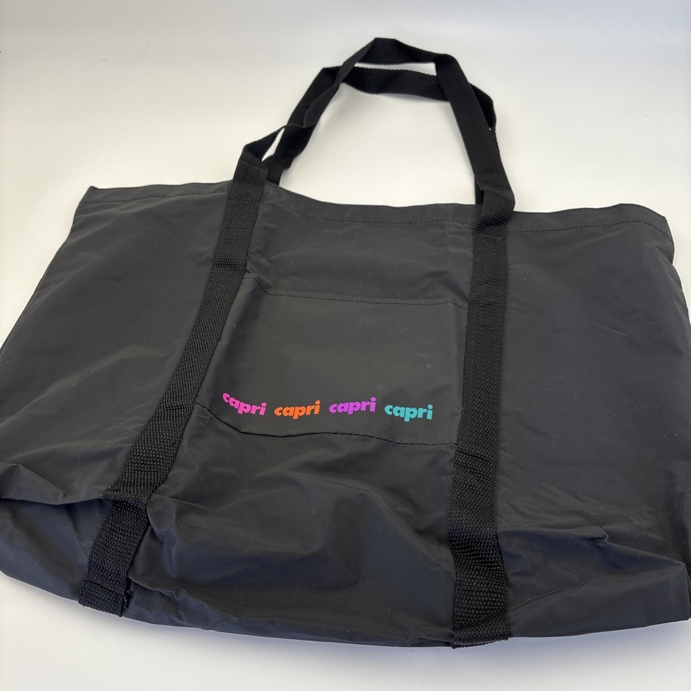 Brand New Rare Vintage 80's Capri (Cigarette Brand) Black Tote/ Shopping Bag